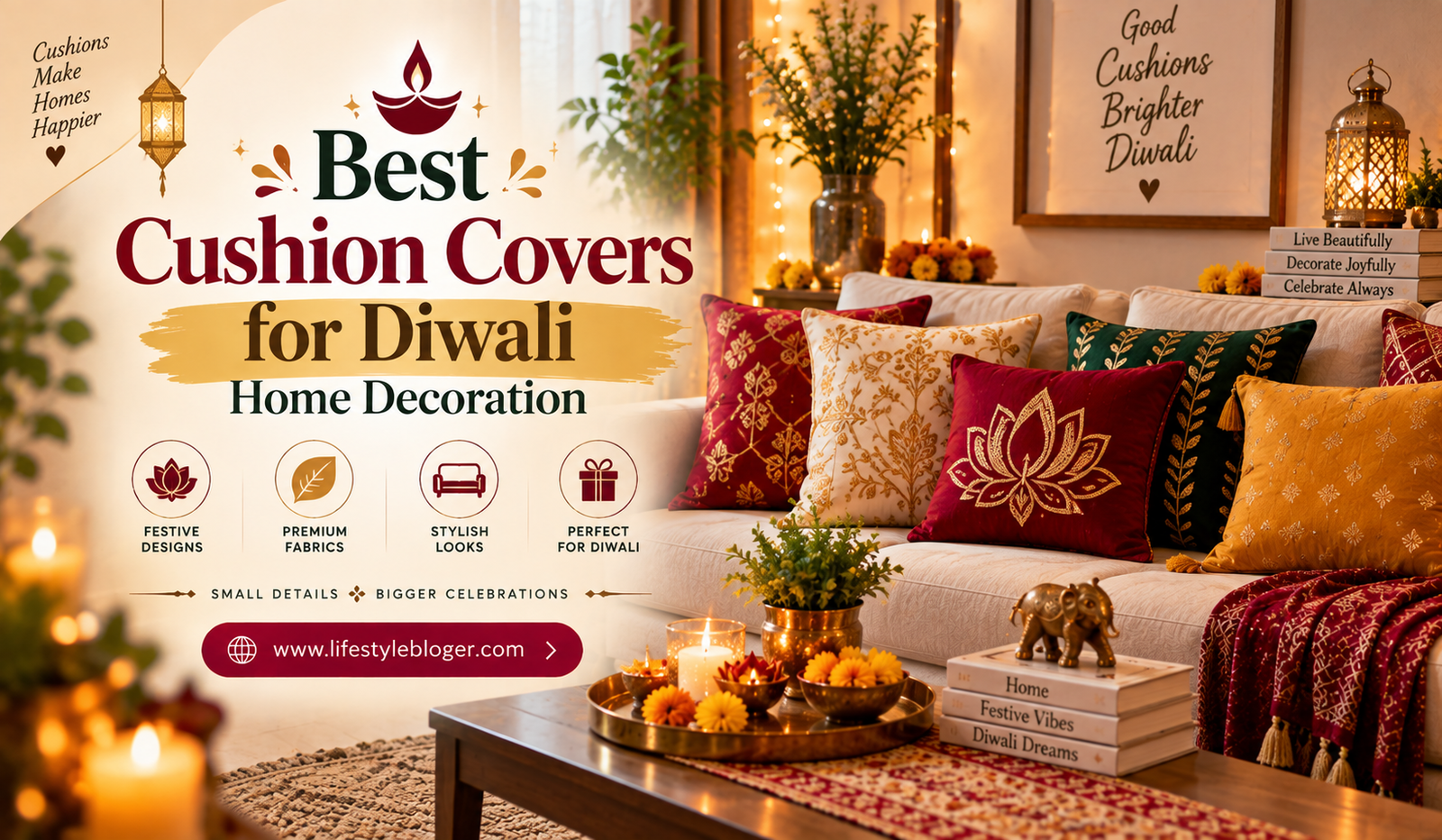 Best Cushion Covers for Diwali Home Decoration