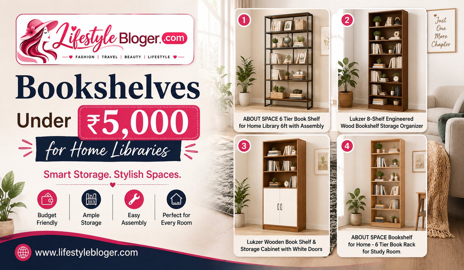 Bookshelves Under 5000 for Home Libraries 