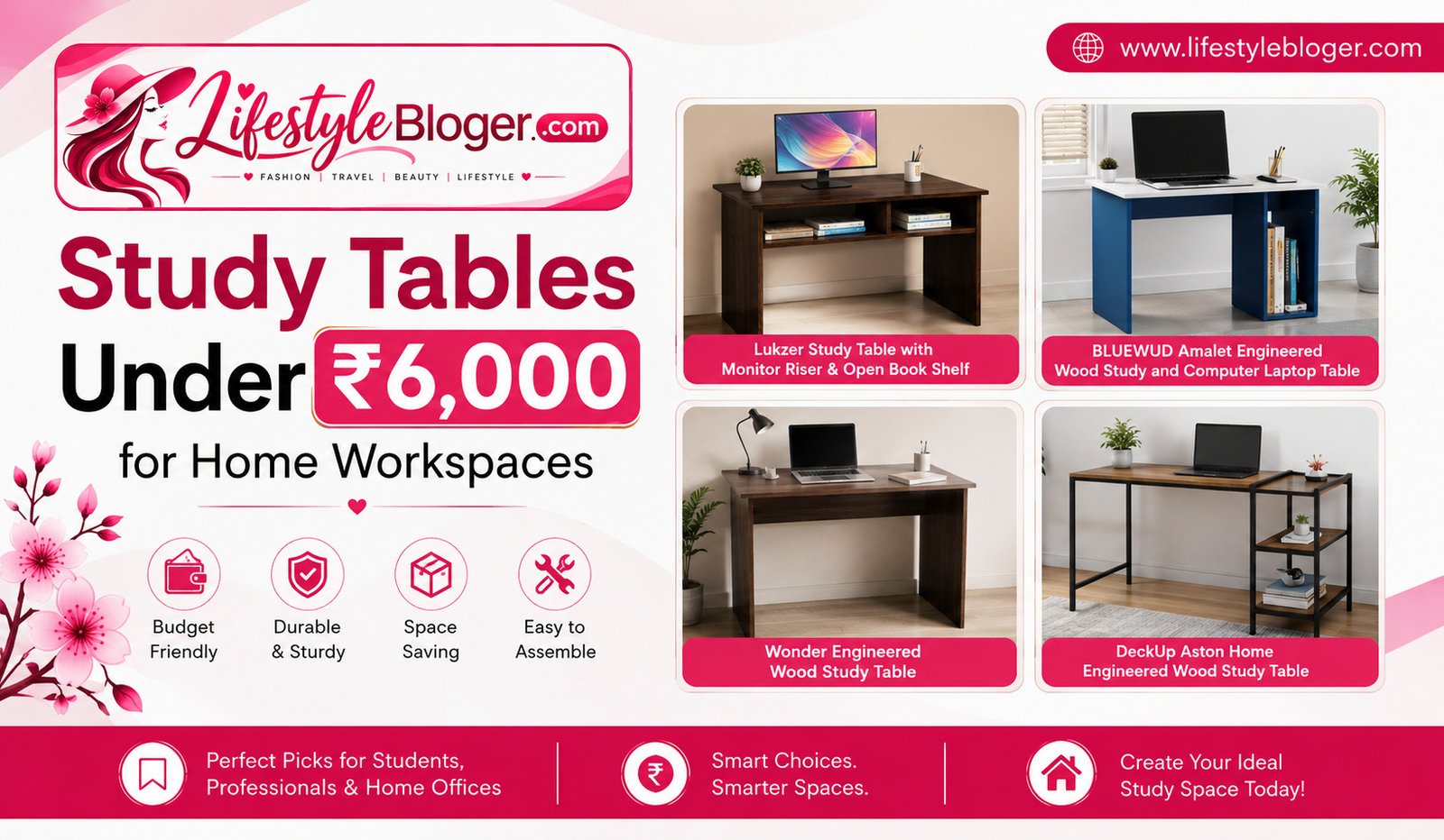 Study Tables Under 6000 for Home Workspaces 